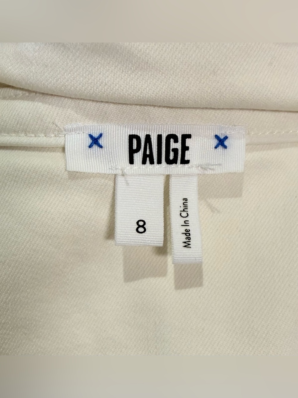 PAIGE Jaxsyn Tie Waist Cotton Blend Twill Mini Shirtdress in Quartz Sand Size 8 - Picture 9 of 14